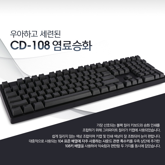 iKBC CD-108 염료승화 레드(적축) 한글 (PBT키캡)